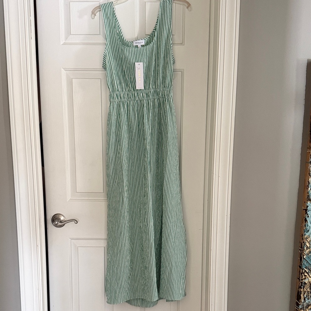 Green Striped Maxi Dress